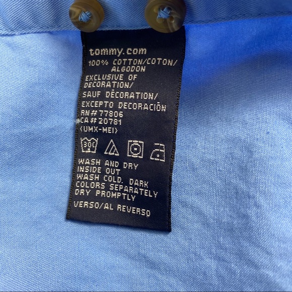 Tommy Hilfiger Baby Blue Dress Shirt Velvet Collar - Picture 4 of 4